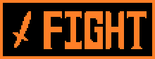 A replica of the Undertale FIGHT button.
